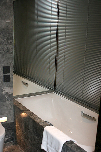 You can have the glass partitions shuttered for privacy as well
