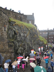 Sea of umbrellas, Edinburgh Castle