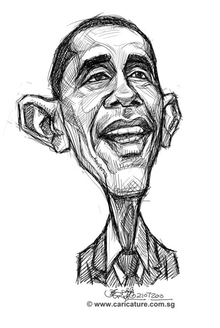digital sketch studies of Barrack Obama- 2