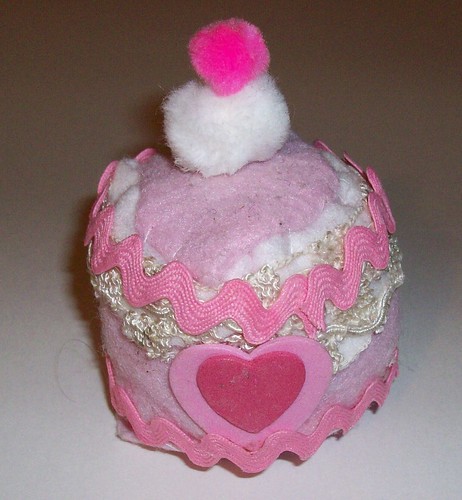 Pink Felted Cupcake