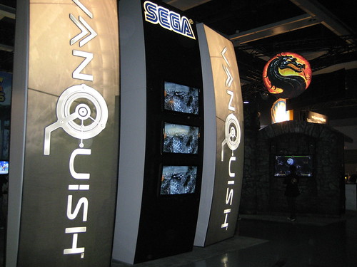 Outside the Vanquish area of the booth