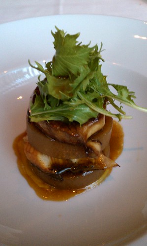 Foie gras and eel napoleon