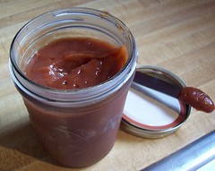 Finished Homemade Organic Apple Butter in Jar
