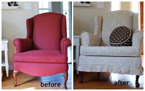Wing Chair before and after
