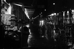 rainy Den Haag in b/w
