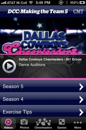 Dallas Cowboy Cheerleaders iPhone App Screens