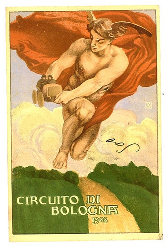 009-Circuito di Bologna 1908-© 2010 Vintage Auto Posters. All Rights Reserved