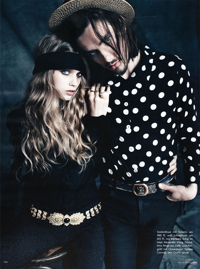 Vogue Germany August 2010  Music issue  Abbey Lee with her musician boyfriend Matthew Hutchinson photographed by Alexi Lubomirski. (Pictures via tfs)