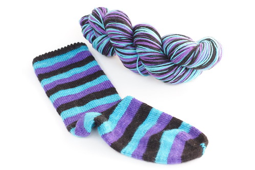 Self-striping Sock