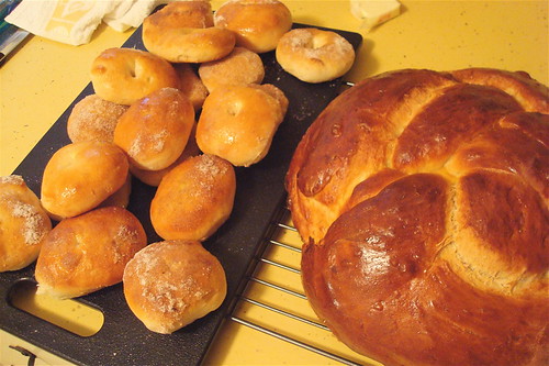 Baked donuts & challah bread