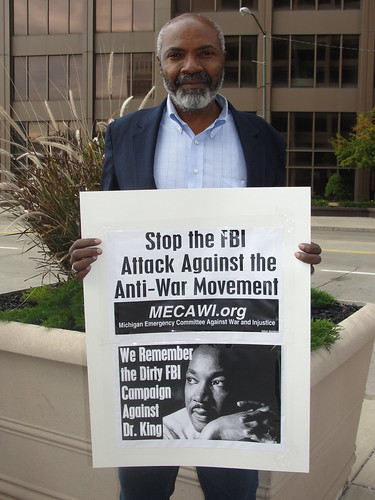Abayomi Azikiwe, editor of the Pan-African News Wire, covering the MECAWI demonstration in downtown Detroit on October 5, 2010. (Photo: Bryan Pfeifer) by Pan-African News Wire File Photos
