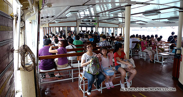 The ferry was quite full