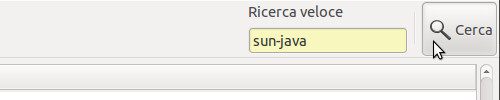 Figura 4 - Stringa "sun-java" nel box di ricerca pacchetti;