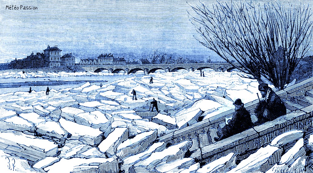 glaces en Loire à Saumur le 20 janvier 1880