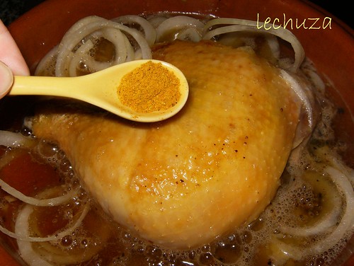 Pollo con garbanzos-curry