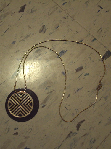 Brown and Gold Geometric Necklace 