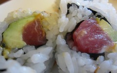 wasabi grill - spicy tuna roll up close by foodiebuddha