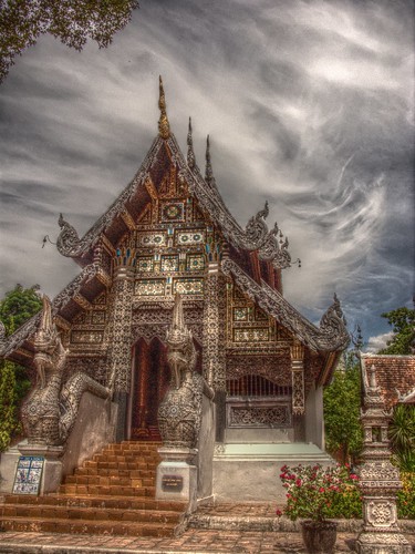 Smal bot during Wat Pra Singh Chiang Mai Thailand