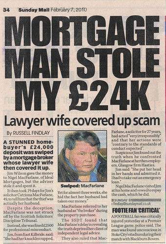 Mortgage Man Nigel MacFarlane stole my 27k