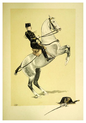 033- Ayudante de picadero montando su caballo de saltos libremente-Le chic à cheval histoire pittoresque de l'équitation 1891- Louis Vallet