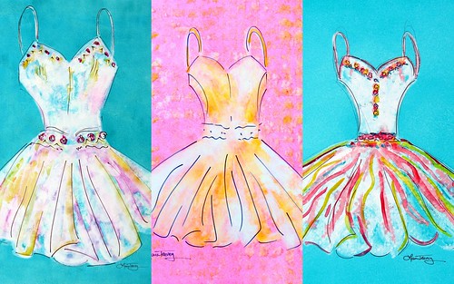 Watercolor Art Prints ~ Bridesmaid Dresses