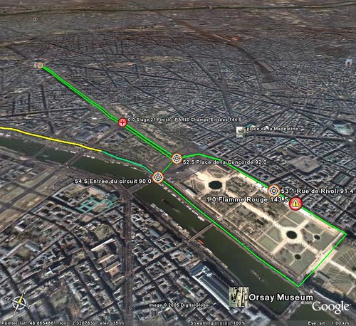 final stage route in Paris (Google Earth via earthhopper, creative commons license)