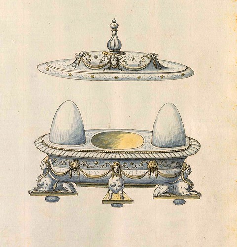 009-Huevera-Entwürfe für Prunkgefäße in Silber mit Gold-BSB Cod.icon.  199 -1560–1565- Erasmus Hornick