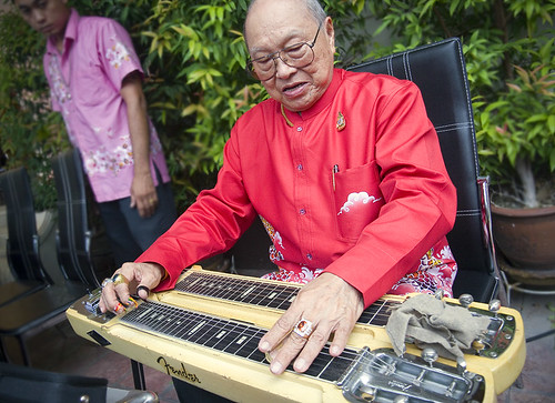 Baba with Fender steel guitar