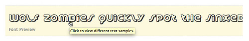 Click the font preview to cycle through different text samples.