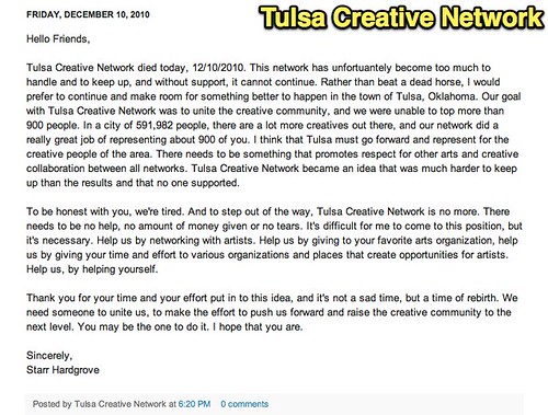 Death of a Social Network - Tulsa Creative Network