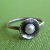 Sweet and Rustic Pearl Ring