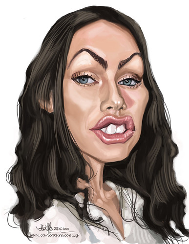 digital caricature of Megan Fox 2