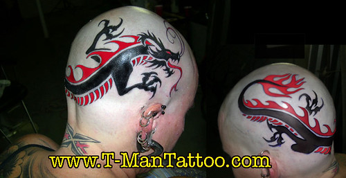 dragon head tattoos. dragon head. T-Man Tattoo