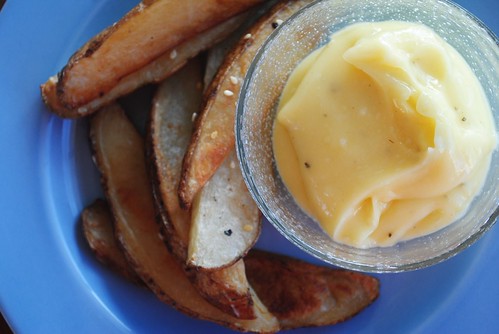 sesame roasted potatoes + homemade mayo