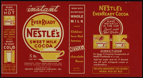 Nestle's - EverReady Sweet Milk Cocoa box package label proof - 1930's-1950's by JasonLiebig
