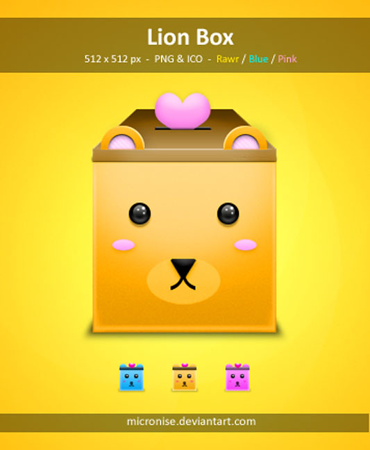 Lion box icons