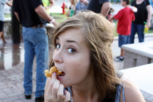 me + funnel cake = love. or fear. tricky.