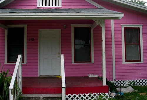 Pink House Downtown 112 Red Porch White Handrail