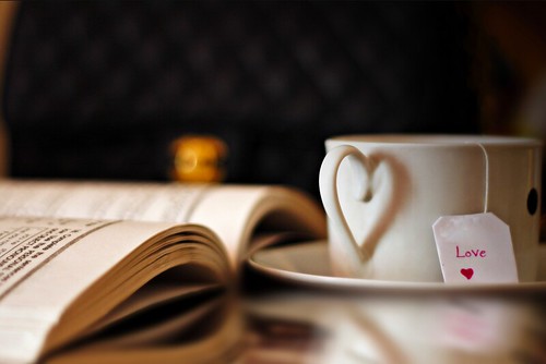 simple pleasures, tea and a good book, via M Al-Ahmadi