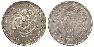 1897 Chekiang Province Year 23 Silver Pattern Dollar
