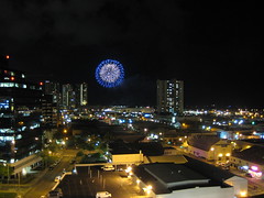 Fireworks viewed from Kaka'ako
