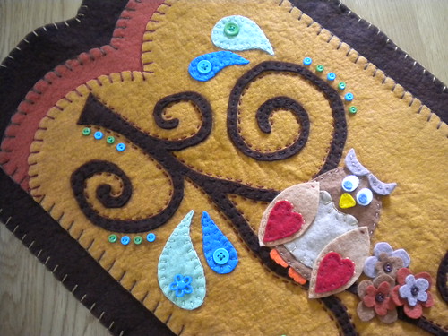 owl penny rug