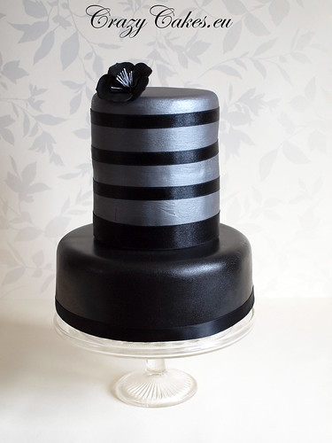 Black Silver Wedding Cake This is a dummy cake I designed for my website 