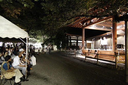 Watching a stage performance (Mitama Festival 2010)