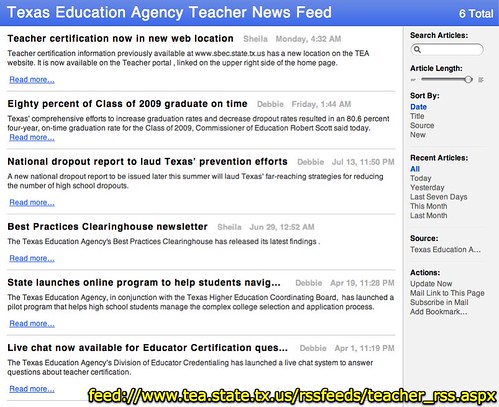 Texas Education Agency Teacher News Feed