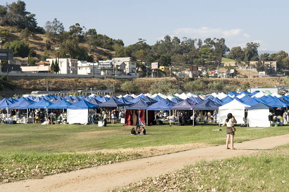 Wide shot of craft fair