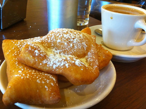 beignets and coffee at Morning Call in New Orleans