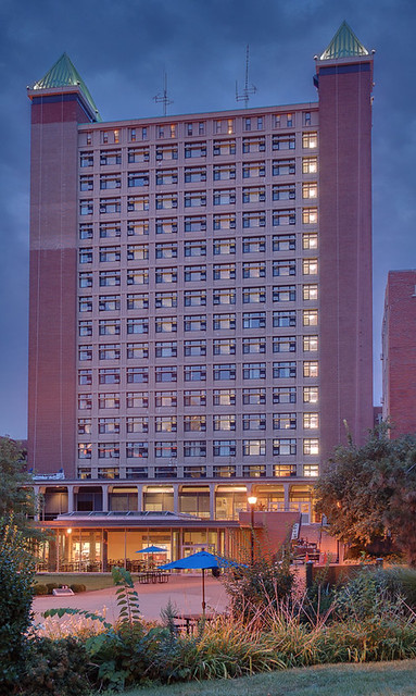 Saint Louis University, in Saint Louis, Missouri, USA - Griesedieck Tower at dawn