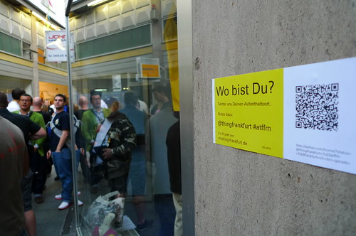 Flyer mit QR Code Wo bist Du? in der Kaiserpassage. August 2011