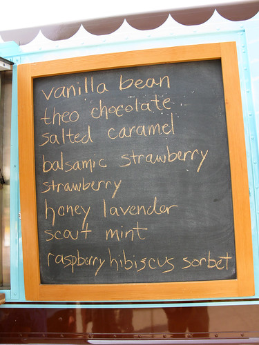 Molly Moon's ice cream chalkboard menu